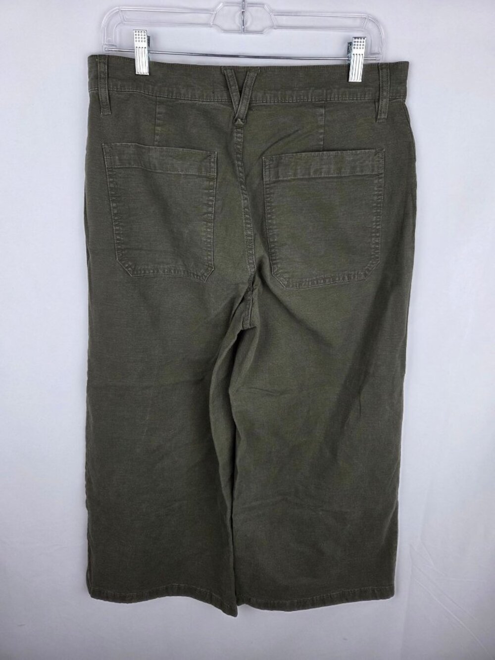 J.Crew Point Sur Wide Leg Crop Pants Sz 31 Olive Green Gorpcore Utility Boho EUC - Picture 4 of 12
